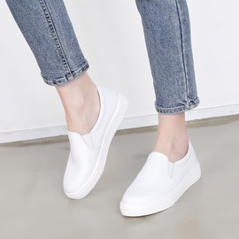 [GIRLS GOOB] Women's Casual Comfort Sneakers, Loafers Fashion Shoes, Cowhide + Band - Made in KOREA